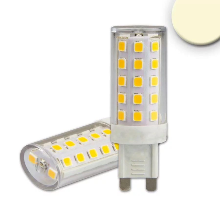 Bright G9 LED retrofit lamp with plug-in base